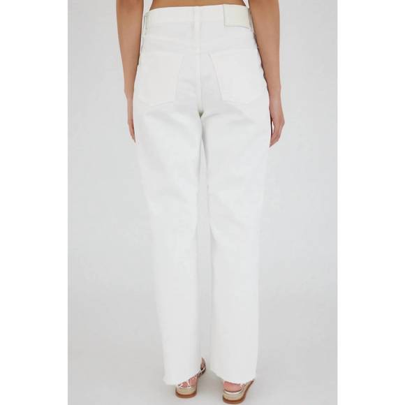 NEW MOUSSY amherst wide straight jeans in white - Picture 3 of 4